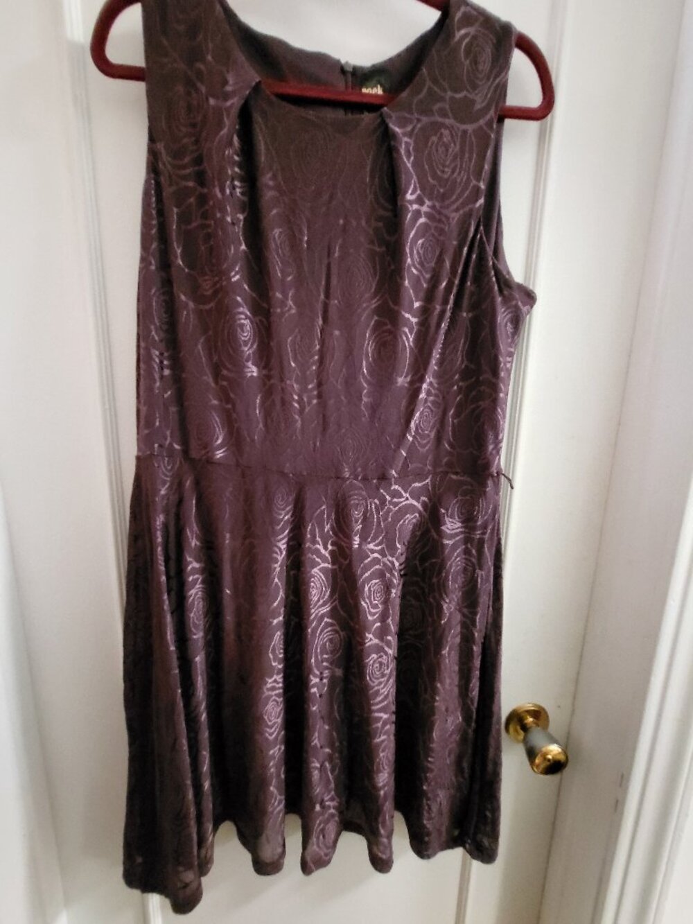 Rock & Shine Purple Rose Jacquard Fit & Flare Dress - Size XL